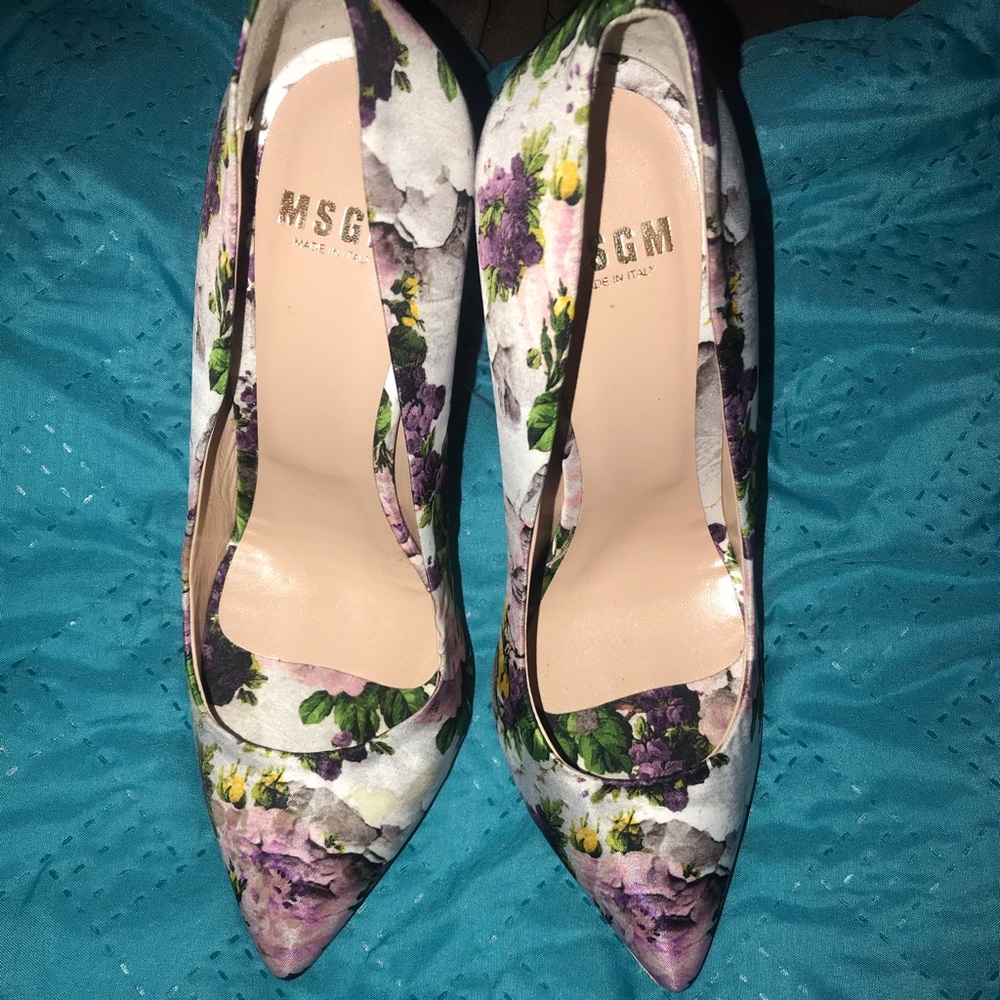 MSGM Floral print heels